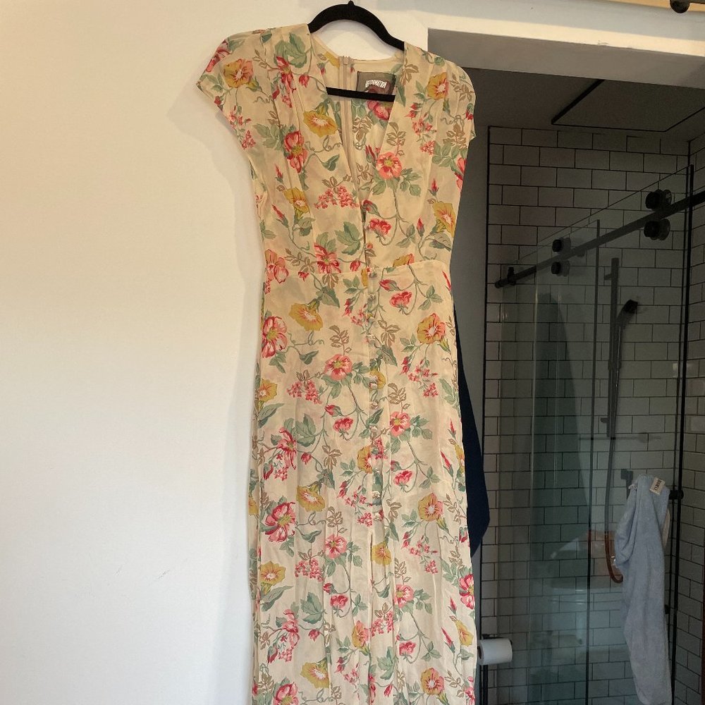 NWOT Reformation Front Slit Floral Dress